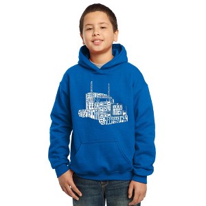 LA Pop Art Boy's Word Art Hooded Sweatshirt - KEEP ON TRUCKIN' - 1 of 4