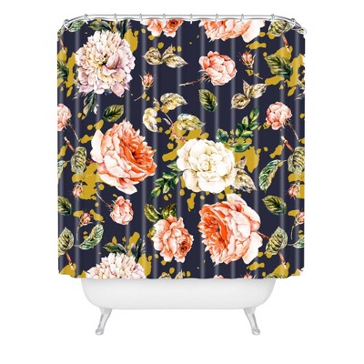 Marta Barragan Camarasa Night Garden Brushstrokes Shower Curtain Pink/Blue - Deny Designs