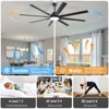 Large Contemporary 72in Smart Ceiling Fan DC Motor 8 Blade High CFM Ceiling Fan with Light and Remote Control Timer APP - 3 of 4