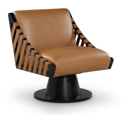 Meridian Furniture,Millwin Vegan Leather Swivel Accent Chair