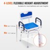 VEVOR Swivel Shower Chair 360 Degree, Adjustable Shower Seat with Armrests and Backrest for Inside Shower or Bathtub, 400lbs Capacity, White+Blue - 4 of 4