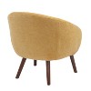 LumiSource Ashland Lounge Fabric Accent Chair Walnut Wood/Yellow - 3 of 4