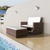 vidaXL Outdoor 2-Seater Sofa Lounge Set - Versatile Poly Rattan Furniture with Removable Cushions & Stool in Brown - 2 of 4