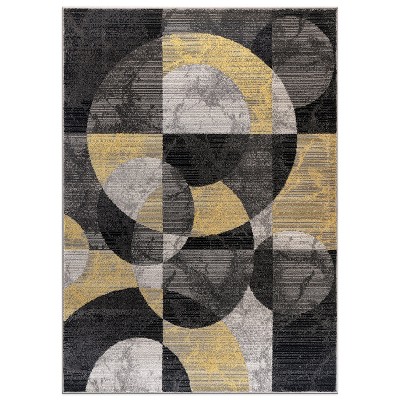 World Rug Gallery Modern Geometric Circles Design Area Rug