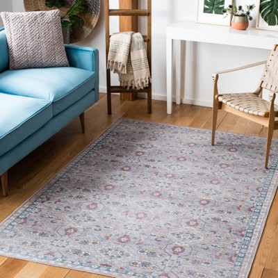 Serapi Gray and Beige 8' x 10' Washable Synthetic Area Rug