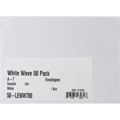 Leader A7 Envelopes (5.25"X7.25") 50/Pkg-White