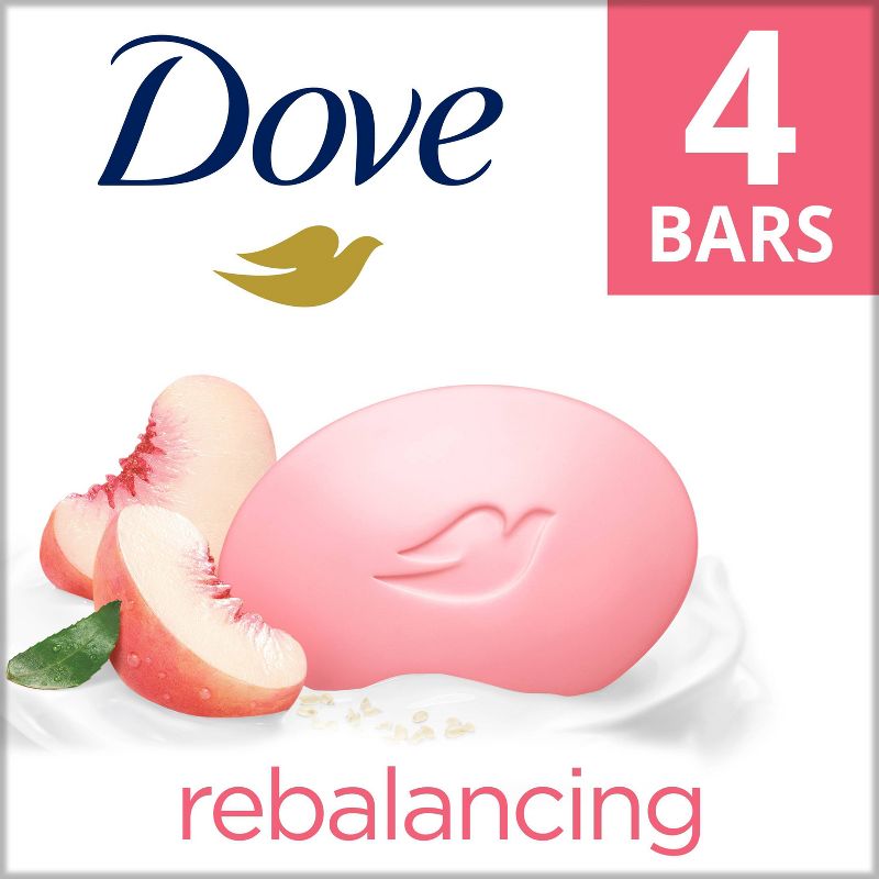 Dove Beauty Peach Bar Soap - 4ct, 1 of 9