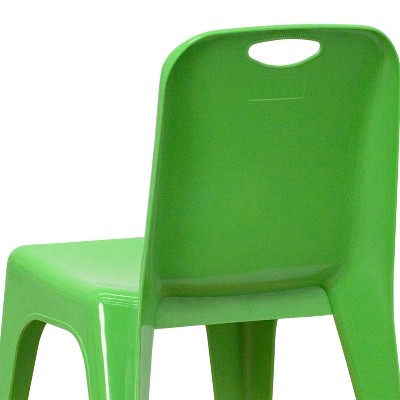 Bright Blue Polypropylene Stackable Preschool Chair with Safety Handle