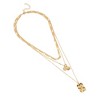 SOHI Women's Antique Gold The Dented Charm Multi-Layer Necklace - 2 of 4