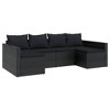 vidaXL 2 Piece Patio Lounge Set - Black Poly Rattan with Comfortable Cushions and Convenient Coffee Table - Perfect for Outdoor Living Space - 3 of 4