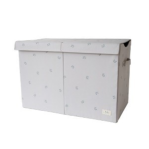 3 Sprouts Kids Recycled Fabric Toy Chest - Blueberry Taupe - 1 of 4