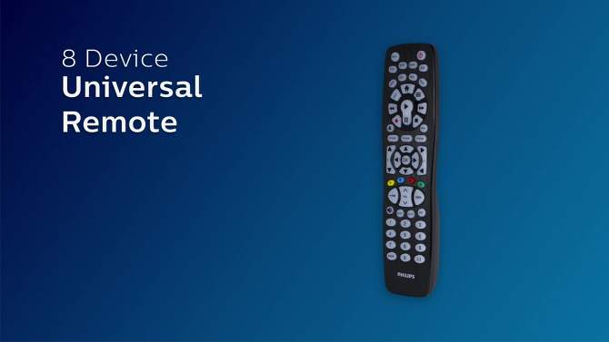 Philips 8 Device Elite Plus Backlit Universal Remote Control - Brushed Black, 2 of 11, play video