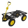 SEVOBAL Utility Storage Cart Big Wagon Cart Garden Cart Trucks Convenient For Transporting Firewood, Black And Yellow, 55.00"*24.40"*46.80" - 4 of 4