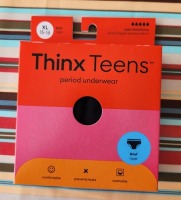 Thinx Teen's 3pc Classic Combo Briefs Period Underwear - Black/blue/gray  15/16 : Target