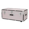 Seward Trunk 30" Paper Line Wheels and Bone: Universal Storage Footlocker, 200 lb Capacity, Vinyl & Metal, No Assembly - 3 of 4