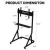 GTPLAYER Monitor Stand, Mobile TV Stand with Adjustable Height for 32-65 Inch Display TV, Black - 2 of 4