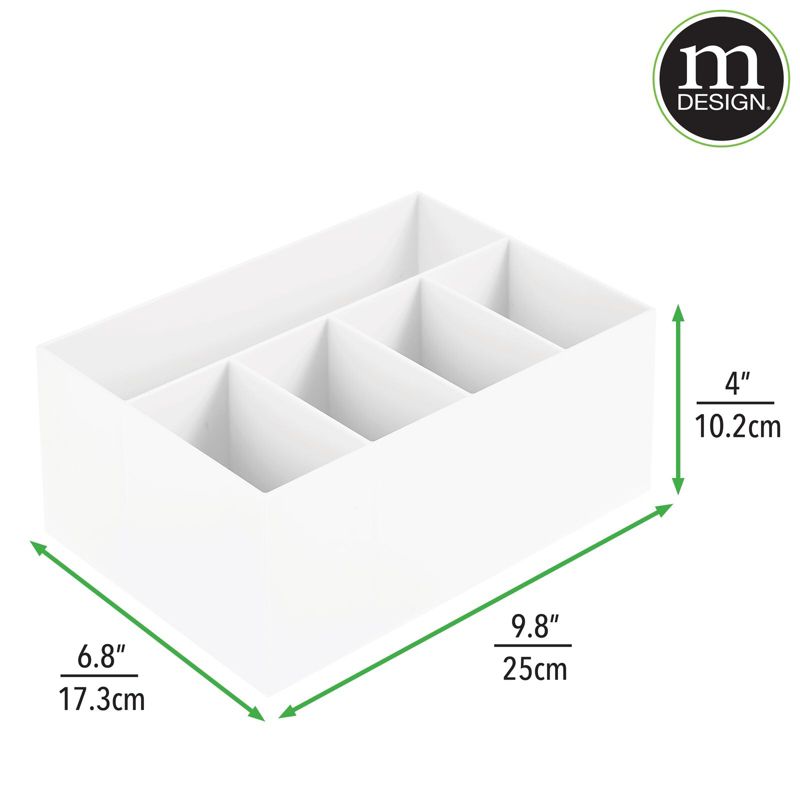 mDesign Plastic Makeup Organizer Storage Caddy Bin, 5 Sections, 2 of 7