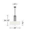Possini Euro Design Sundry Semi Gloss Black Drum Pendant Chandelier 24" Wide Modern Double Shade 4-Light Fixture for Dining Room Foyer Kitchen Island - 4 of 4