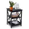 Costway 3-Tier Nightstand End Table Storage Display Shelf Living Room Furniture Black - 3 of 4