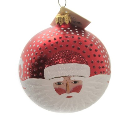 Christina's World 3.5" Windswept Santa Ornament Hand Painted Ball Poland  -  Tree Ornaments