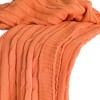 HomeRoots Orange Knitted 100% Cotton Throw Blanket - 4 of 4