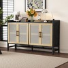 Vynxaria Rustic Decorative Storage Cabinets with Rattan Doors - Versatile Sideboard in Black/Natural/Walnut - 4 of 4