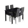 5-Piece Dining Set with Glass Table and Pu Soft Leather Chairs - 3 of 4