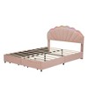 KTMBDW Twin/FUll Upholstered Bed Frame, Cute Girls Bed Princess Platform Bed Frame, Wooden Slats Support, No Box Spring Needed, Pink - 4 of 4