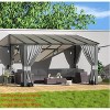 ALAULM Wall Mount Gazebo Outdoor Pergola, Hardtop Lean to Gazebo Canopy Awnings with Sloped Roof and Sturdy Steel Frame, for Patio, Deck, Backyard - 4 of 4