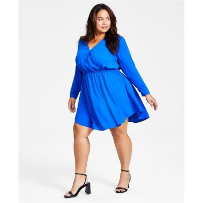bar III Womens Solid Flowy A-line Dress