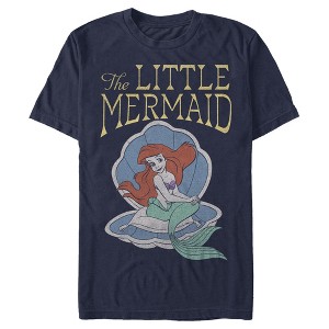 Men's The Little Mermaid Distressed Ariel Classic  T-Shirt - Navy Blue - 3X Large - 1 of 4
