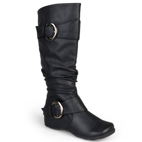 Journee Collection Womens Paris Hidden Wedge Riding Boots, Black 6 : Target