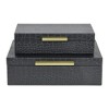 Cheung's Black Faux Snakeskin Decorative Box Set - 3 of 4