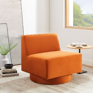 VANOMi 29.8’’ Upholstered Armless Swivel Accent Chair - 1 of 4