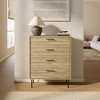 LuxenHome Mid-Century Modern Wave 4-Drawer 31.5-Inch Wide Accent Chest Brown - image 2 of 4