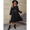 Plus Size Women's Long Knit Dress with Lantern Sleeves, Soft Casual Crewneck Tunic Sweater Dress for Tall Ladies - 2 of 4