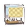 Outdoor Pool Towel Rack with Rattan Base, Freestanding Clothing Rack with Lockable Swivel Wheels, Storage Organizer for Floats, Pool, Swimming - 3 of 4