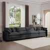 4-Seater Corduroy Sofa, Modern Upholstered Couch for Living Room, Office, Apartment, Includes 2 Arm Pillows & 4 Throw Pillows - 3 of 4