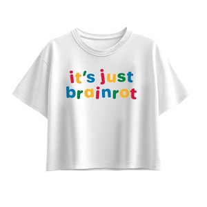 Girls' - Instant Message - Just Brainrot Short Sleeve Boxy Graphic T-Shirt - 1 of 3