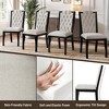 KWPZQEB Luxury Dining Chairs Set of 4, Diamond Button Tufted Kitchen Chairs w/ High Back & Upholstered, Side Chair w/ Nailhead Trims for Dining Room - 4 of 4