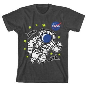 NASA Floating Astronaut I Need My Space Boy's Charcoal Heather T-shirt - 1 of 3