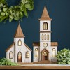 Wooden Church Display with Rustic Iron Accents and UL/USB Plug Lighted 25.25"H by Melrose - 2 of 3