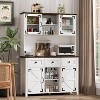 PAKASEPT 68" Buffet And Hutch Kitchen Storage Cabinet wth Glass Cupboard, 47" Wide Pantry Cabinet with Microwave Stand and Drawers - 3 of 4