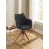 32.28"Suede Black Modern Swivel Office Accent Arm Chair(Set of 2) - 3 of 4