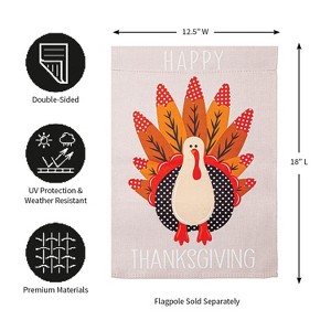 Evergreen Turkey Happy Thanksgiving Garden Suede Flag 12.5 x 18 Inches Indoor Outdoor Decor - 1 of 4
