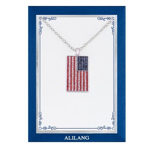 Anna-Kaci American Flag Pendant Necklace with Patriotic Gift Message Card & Envelope Jewelry Gifts - 1 of 4