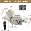 Chenille Power Lift Recliner Chair with Dual Motor & Heat Massage, Heavy Duty Electric Reclining Armchair for Elderly Support-Cuddlewood - 3 of 4