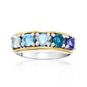 Ross-Simons 1.30 ct. t.w. Multi-Gemstone Ring in Sterling Silver and 14kt Yellow Gold - 1 of 4