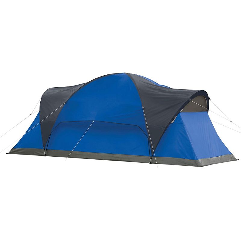 Coleman Montana Spacious 8 Person Outdoor Cabin Family Camping Tent with Hinged Door, Interior Storage Pockets, Awning, and WeatherTec Design, Blue, 3 of 7