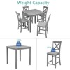 GDFStudio Hana Transitional 5 Piece Acacia Wood Square Dining Table Set with 4 Upholstered Chairs - 4 of 4